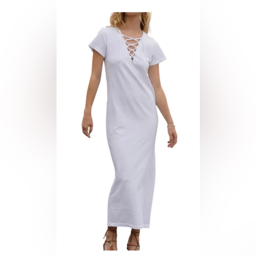 NWT LNA White Lace-Up Midi Swim Cover Up